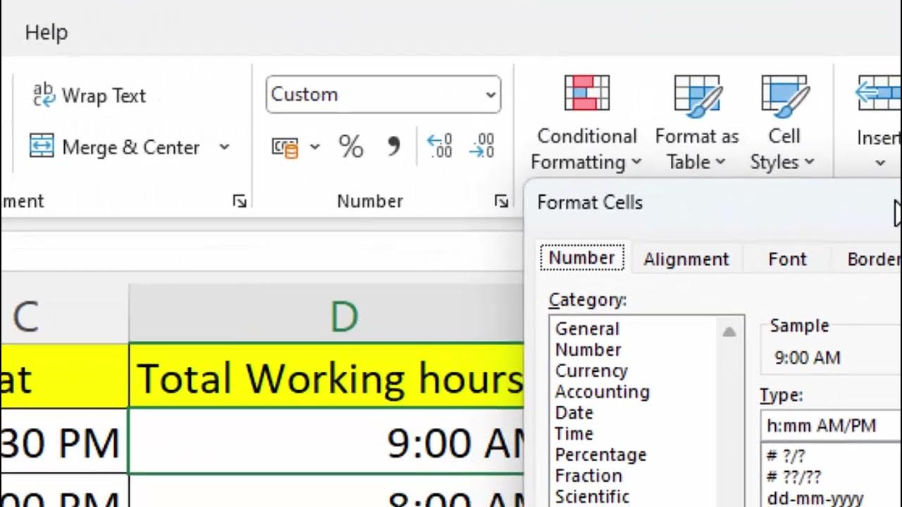 Calculate working hours in Microsoft Excel@COMPUTEREXCELSOLUTION - YouTube