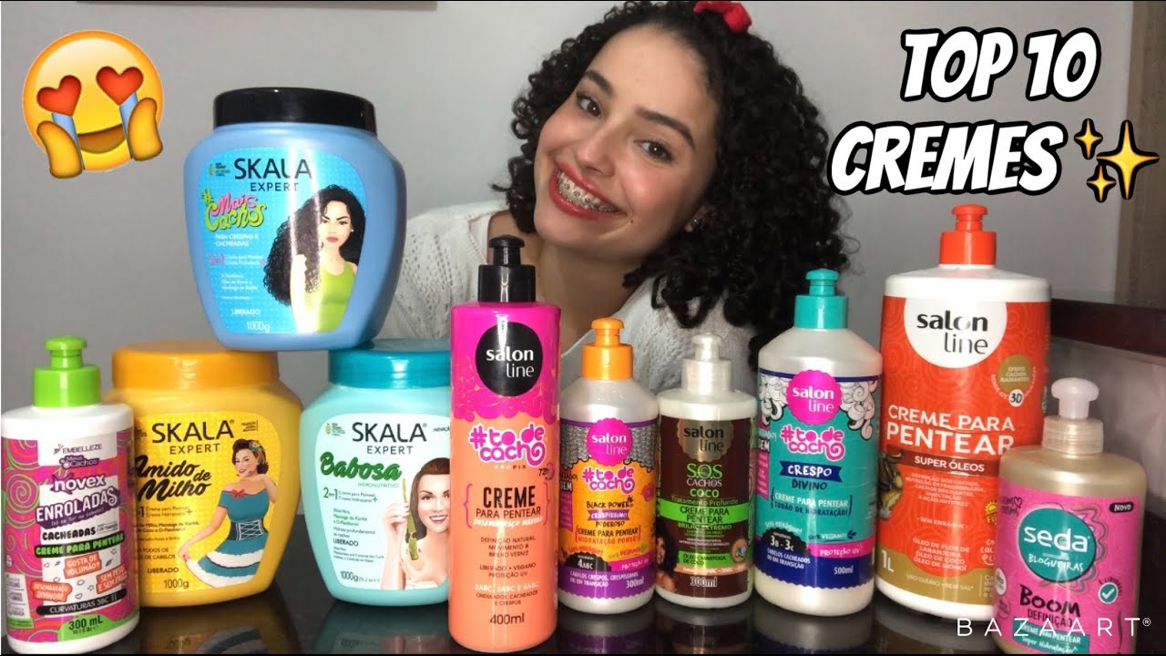 TOP 10 CREMES PARA CABELOS CACHEADOS, CRESPOS, ONDULADOS E EM TRANSIÇÃO CAPILAR | por Rafaela Maria