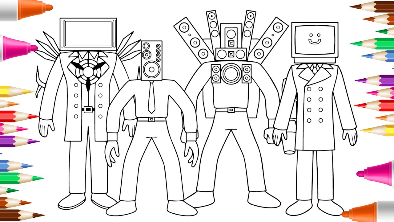 Skibidi Toilet Coloring Pages - Titan Speakerman vs Titan TVman ...