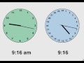 Time on two analog clocks ampm vs 24 hour