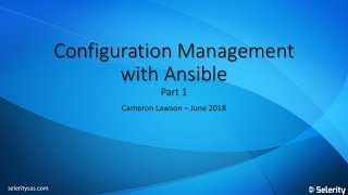 SAS® Configuration Management with Ansible - Part 1