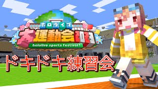 【#ホロライブ大運動会2023】黄組の先輩と一緒に練習するー！！！ #Minecraft【#一条莉々華/hololive DEV_IS】