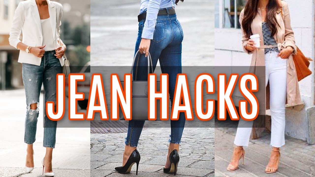 10 *BEST* Jean Hacks Every Woman Should Know - YouTube
