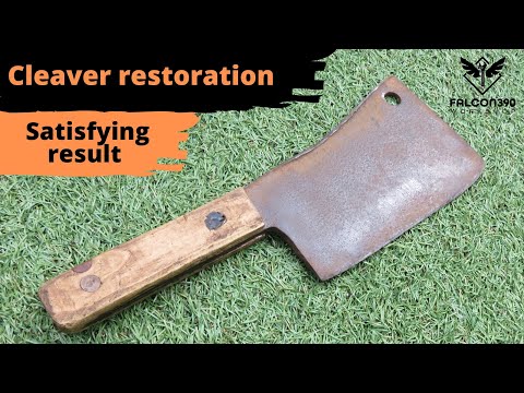 Vintage butcher's Cleaver restoration.