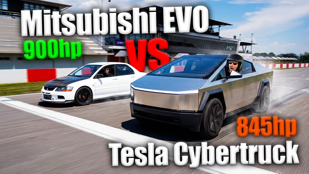 Tesla Cybertruck 845Hp vs Mitsubishi EVO 900Hp || DRAG RACE – Video