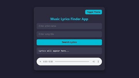 Music Lyrics Finder App using VanillaJS