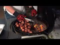 BACON Wrapped Deer Sausage on the Weber Kettle