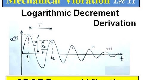 Mechanical Vibration Lecture 11 || Logarithmic Decrement || SDOF damped vibration