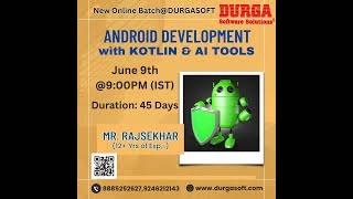 📱 New Online Batch @ DURGASOFT!