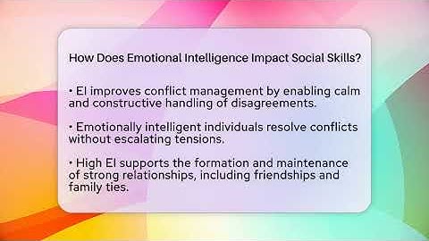 How Does Emotional Intelligence Impact Social Skills? - Gender Equality Network