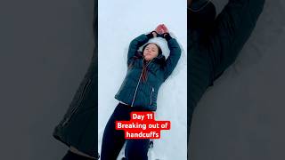 Day 11 breaking out of handcuffs!! #challenge #escape #handcuffs #snow #highschool #sports #learning