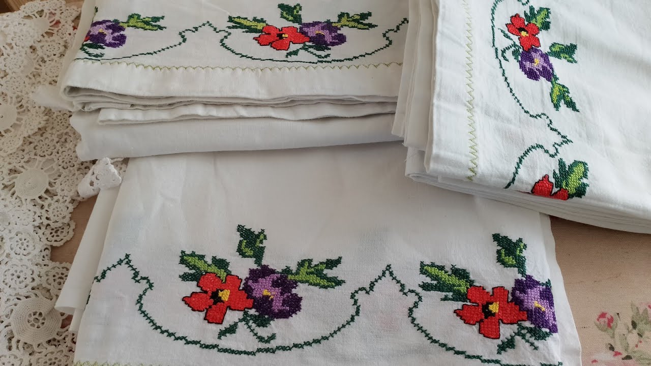 Kırmızılı işlemelerim geldi ♥️♥️♥️♥️ #sewing #kanaviçedeğerlendirme #kanaviçe #emekcikadinlar