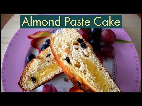 Cake filled with almond paste filling