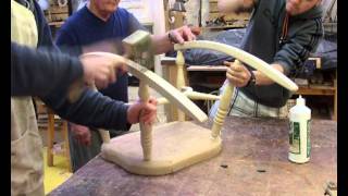 Windsor Chair being made at speed by students at the Chippendale International School of Furniture near Edinburgh, Scotland, UK. 