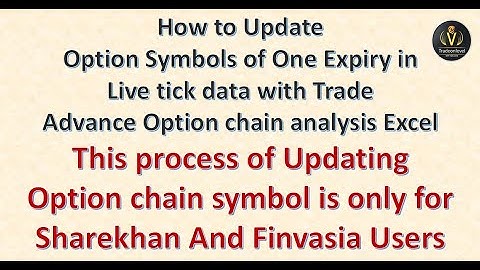Update Symbols in Advance Option chain analysis Excel applicable only for Sharekhan & Finvasia Users