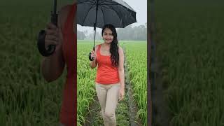 walking in the rain