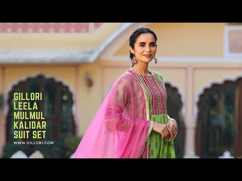 Gillori Leela Mulmul Kalidar Suit Set