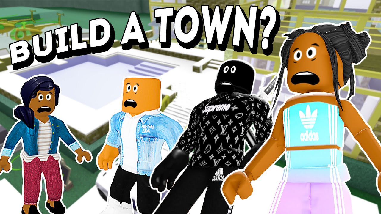 We Were FORCED to BUILD A TOWN! Bloxburg Roleplay