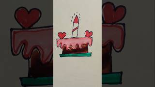 easy drawing cake #viral #tasty #trending #ytshorts #shortsfeed #satisfying #creative #cricket#art