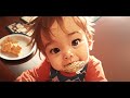 Baby destroys his breakfast
