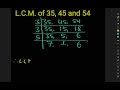 L C M Of 35 45 And 54 