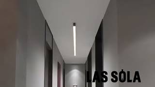 Modern LED Linear Black Metal Flush Mount Ceiling Light | Las Sola