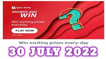 Amazon Funzone Quiz Answers Today|30 July 2022 | Daily Quiz Time