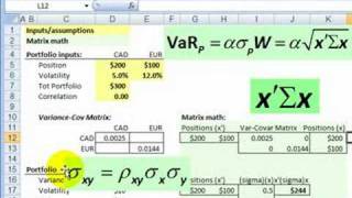 FRM: How to get portfolio variance/VaR from the covariance matrix