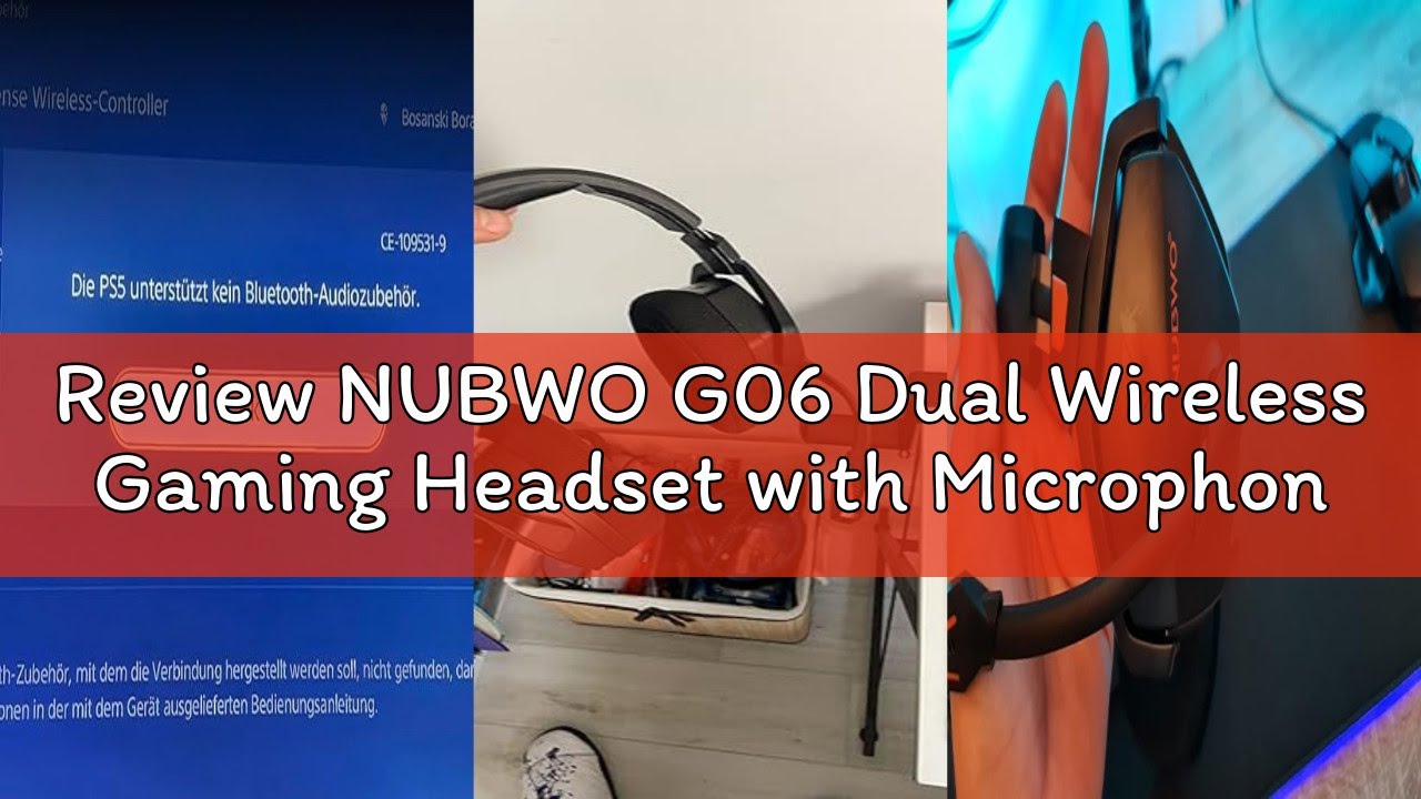 Review NUBWO G06 Dual Wireless Gaming Headset with Microphone for PS5, PS4, PC - 23ms Low Latency Au