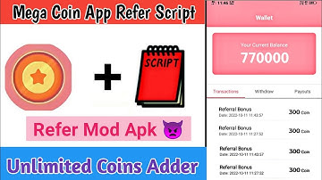 Mega Cash App Coin Adder Script | Mega Cash App Refer Mod Apk | Instant Redeem New Earning App