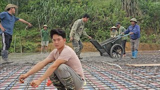 Pour the roof ceiling at the fastest speed, finishing the rough part