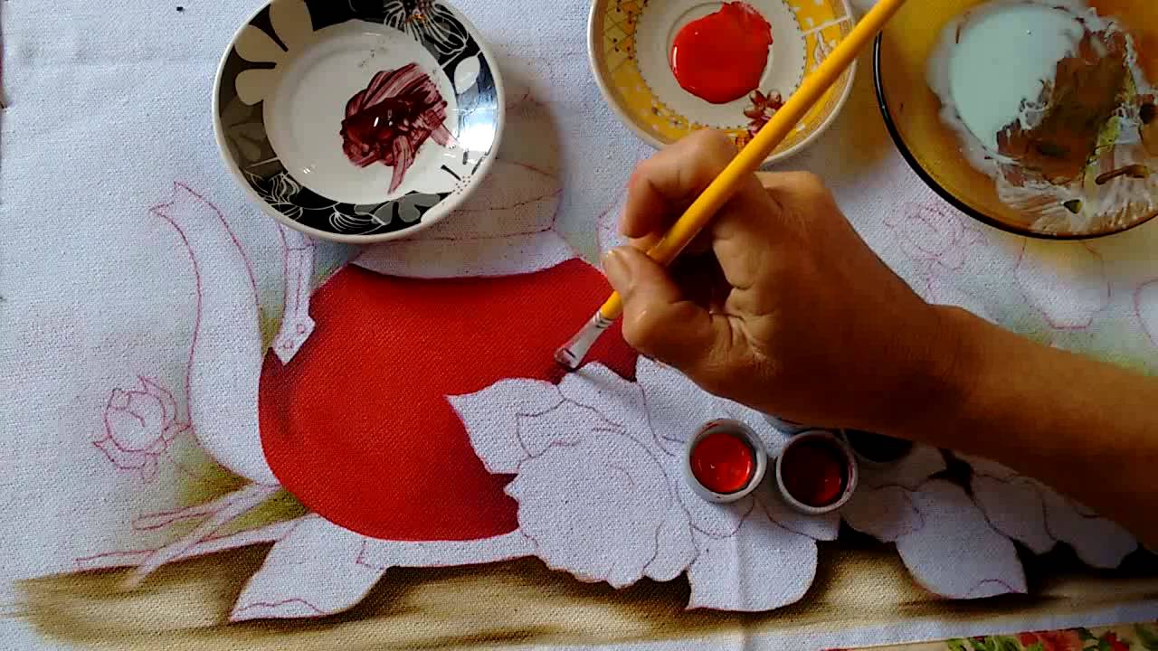 Pintando Chaleira Vermelha com Rosas Part. 1 - Ivanice Isabel