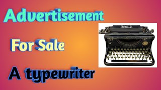 typewriter advertisement(for sale)
