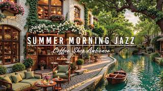🌿 Refreshing Summer Morning Ambience | Outdoor Coffee Shop & Soft Piano Jazz Music for Work, Study screenshot 5