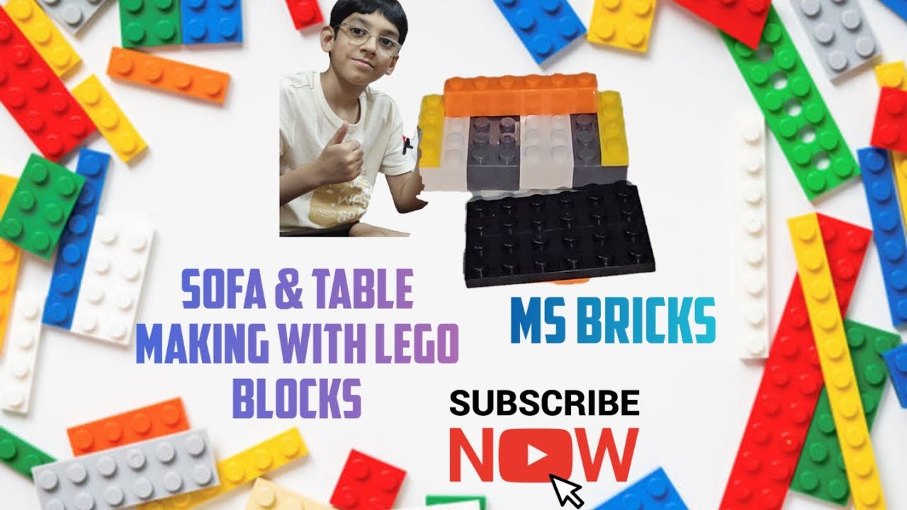 Sofa & Table making with lego blocks | lego home toy build| MS Bricks ...