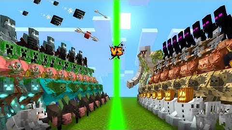 EXTREME All Mutant Creatures War 100 VS 100 - Who Will Win?? ADDON WARS MCPE