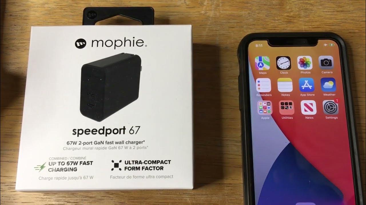 Cargador de pared con GaN Speedport 67, 1 puerto, de mophie (67 W