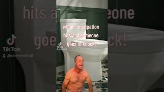 when constipation hits and someone goes to knock #comedy #memes  #funny