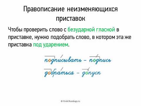 Правописание неизменяющихся приставок (5 класс, видеоурок-презентация)