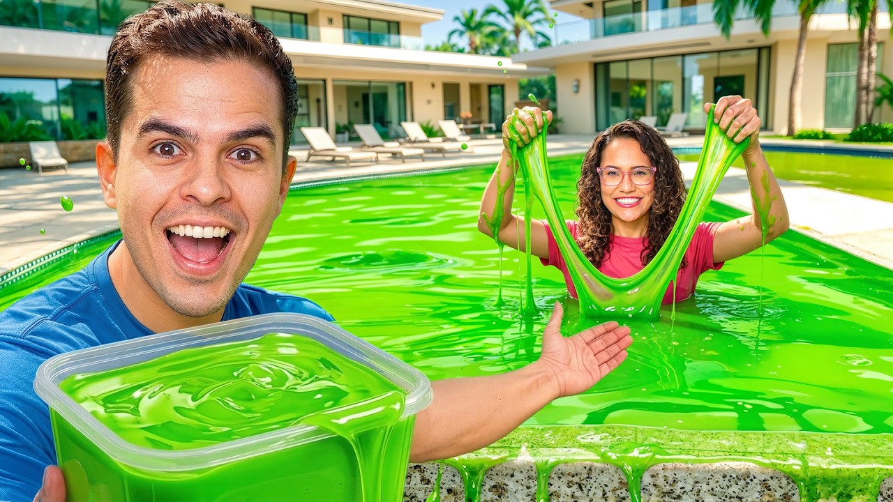 FIZ A MAIOR PISCINA DE SLIME DO MUNDO! *Grudamos?