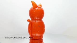 Murano Glass cat sculpture orange  - TIGRATTO | YOURMURANO