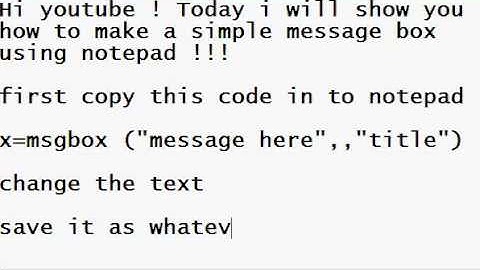 how to make a message box in notepad