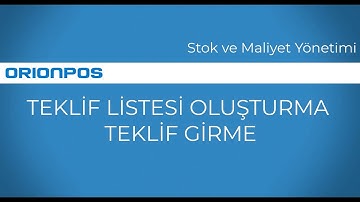 Teklif Listesi Oluşturma Teklif Girme