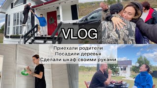 Влог 2. Приехали родители. Посадили деревья. Сделали шкаф своими руками.