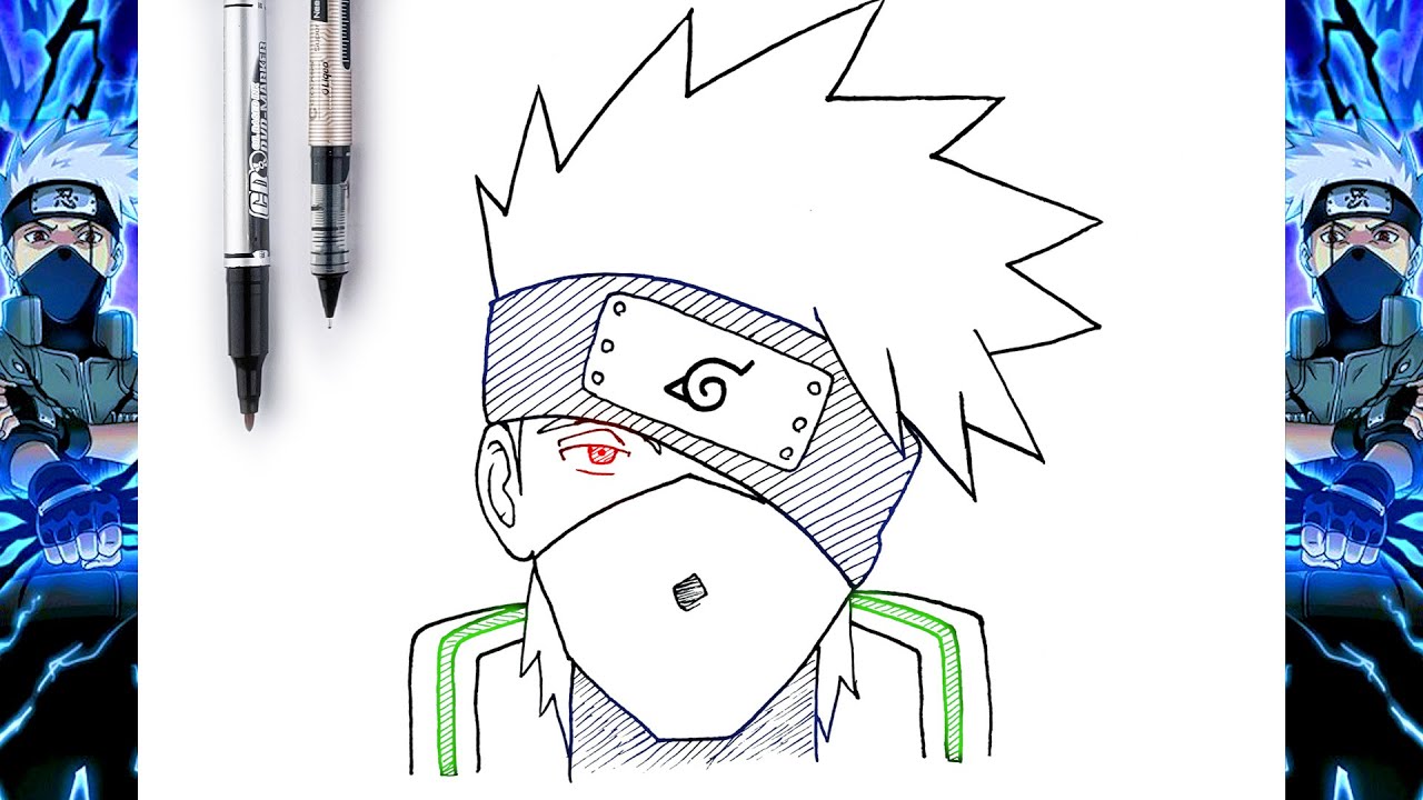 How to Draw Kakashi Hatake from Naruto - DrawingNow