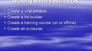 Details The secret shortcut to lightning fast product creation -Making Money With PLR Guide