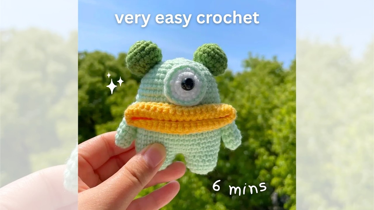 Easy Crochet Monster Keychain Tutorial | DIY Cute Bag Charm