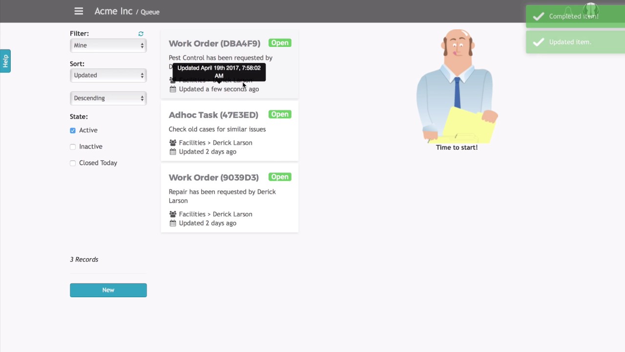 Unstructured, ad hoc workflow