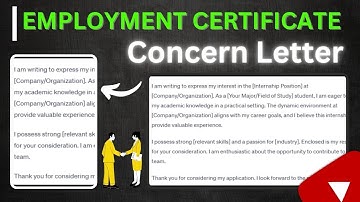 To Whom May It Concerned Letter | Employment Certificate |