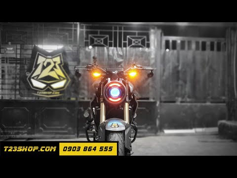 Video CB300R Đầu Tiên Độ Đèn Bi Cầu Titan Black Cực Đẹp tại... - youtube
